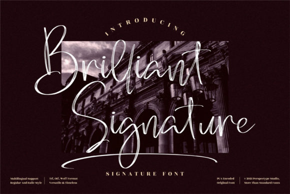 Brilliant Signature: A Refined Script Font for Editorial Design